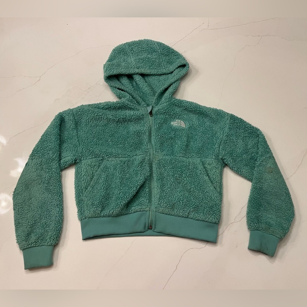 The North Face Girls Size 12 Fuzzy Zip-up Fleece Jacket